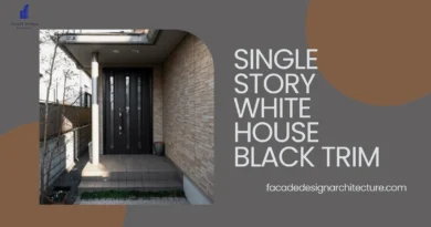 single story white house black trim