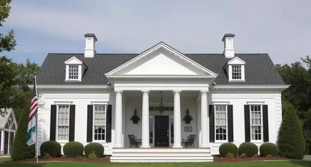 Single Story White House Black Trim