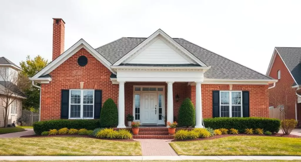 Single Story White House Black Trim