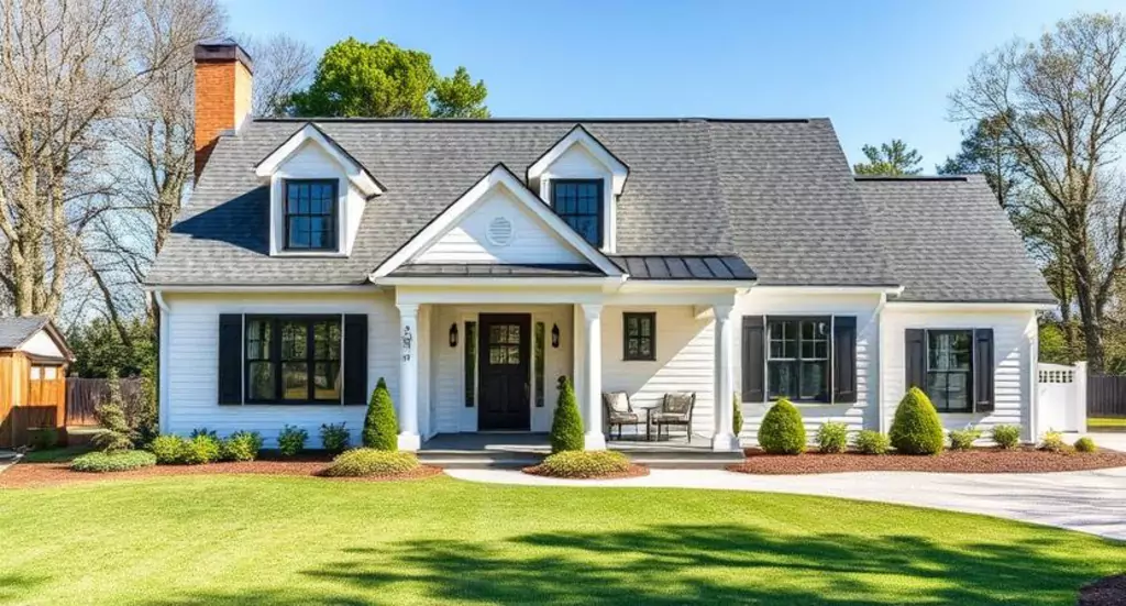 Single Story White House Black Trim